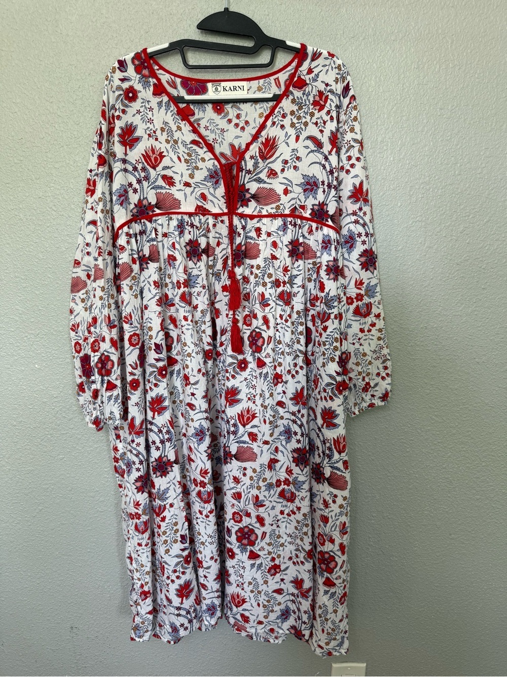 Karni Midi Dress Floral Print Size 3XL Made in India 100% Cotton